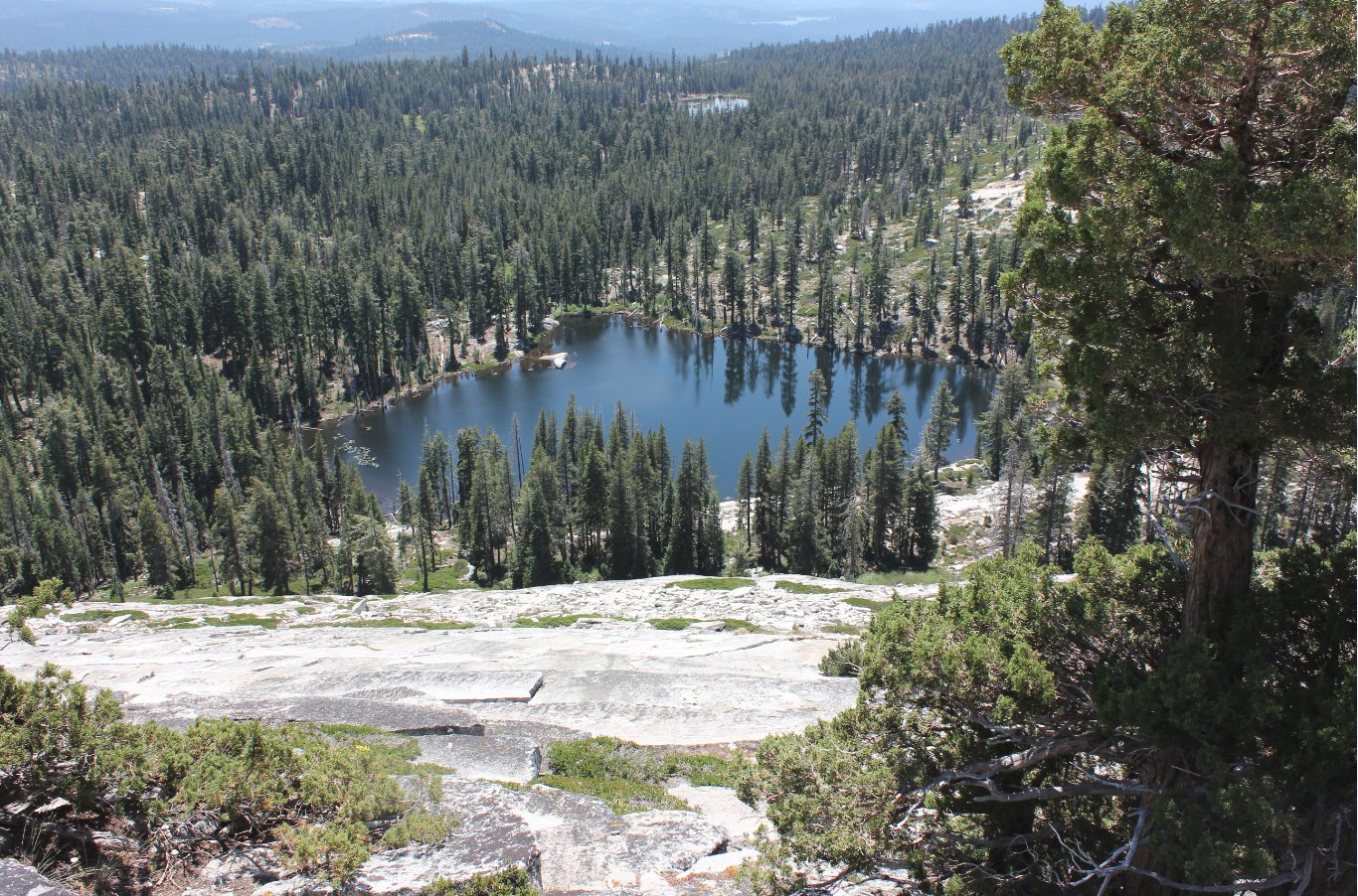 Looking down at Pearl Lake