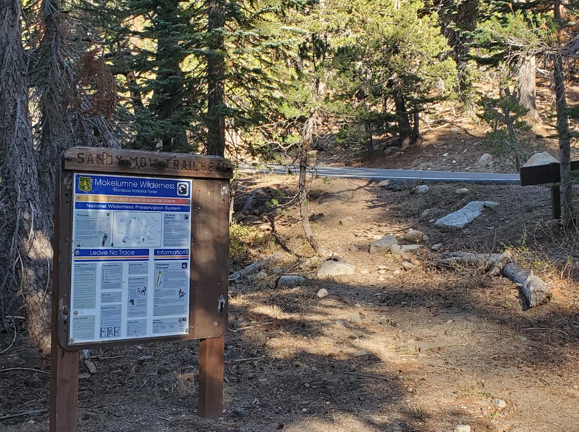 Trailhead parking sign