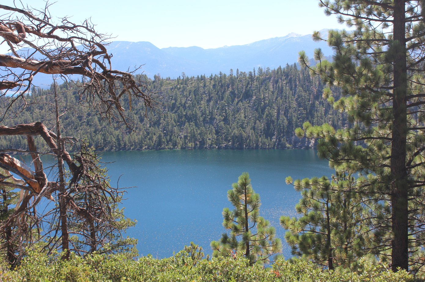 First view of Cascade Lake from the early section of trail