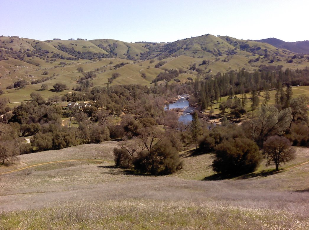 Looking down at the river