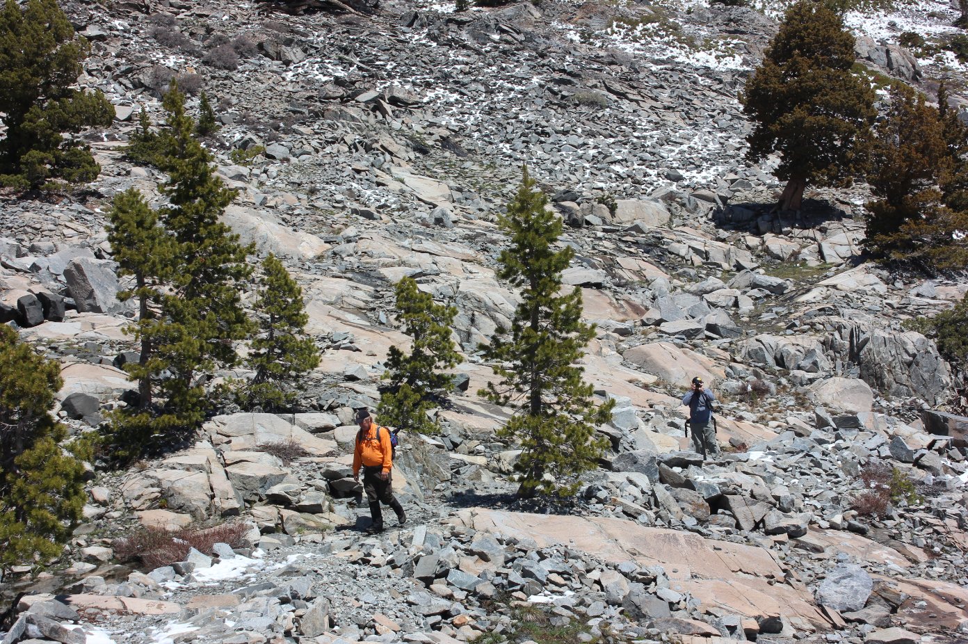 Heading up rocks