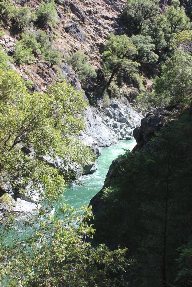 A look down at the river from the trail