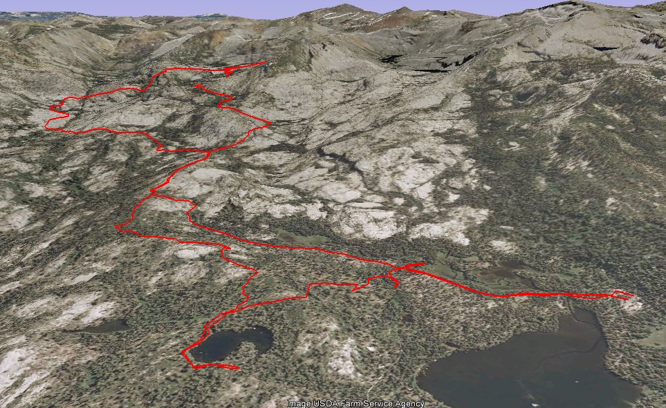 GPS track of hike