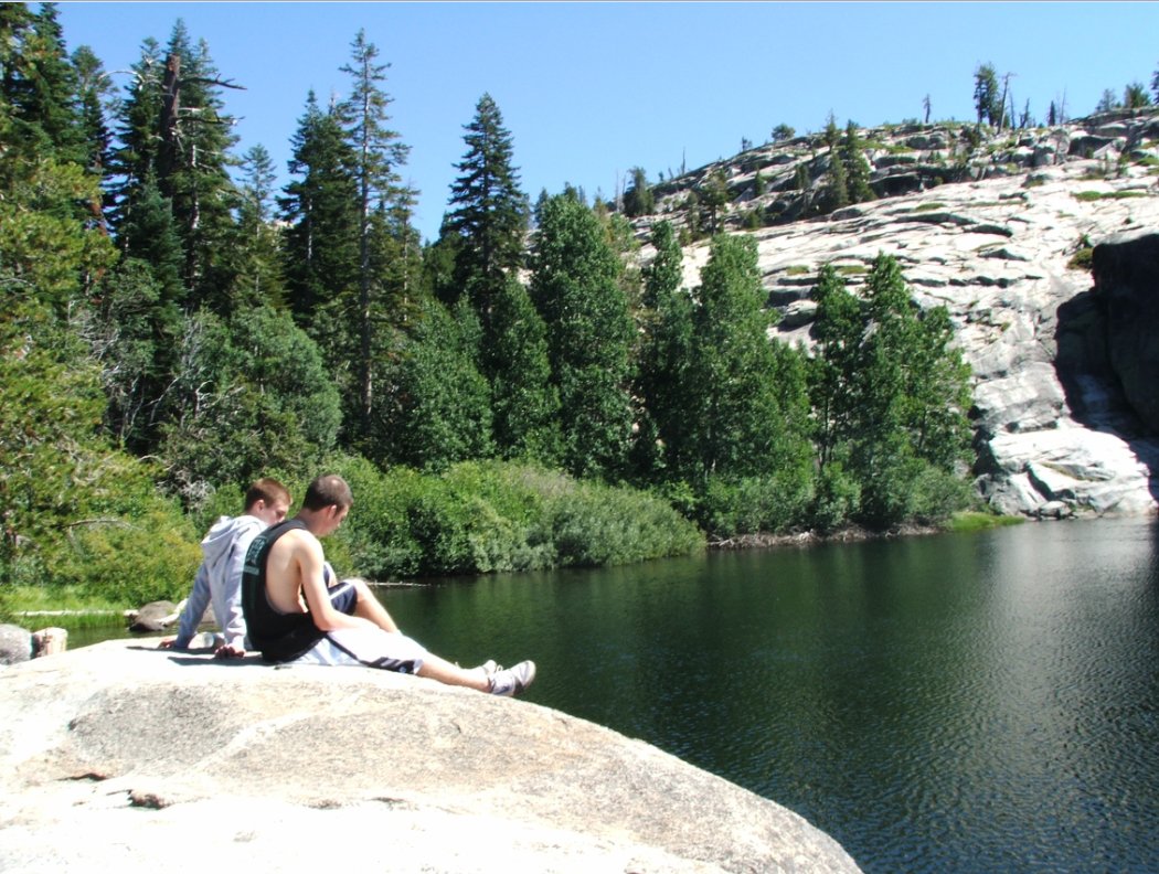 Tristan and Dustin at the lake