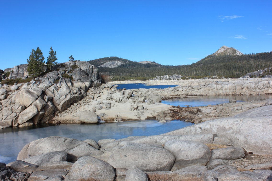Loon Lake island with a bridge