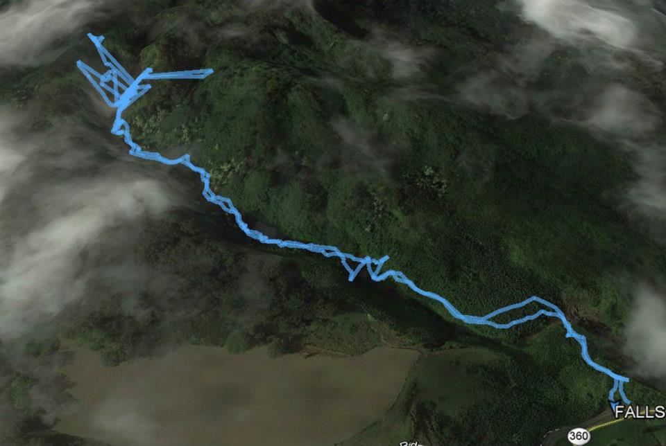 GPS track of hike