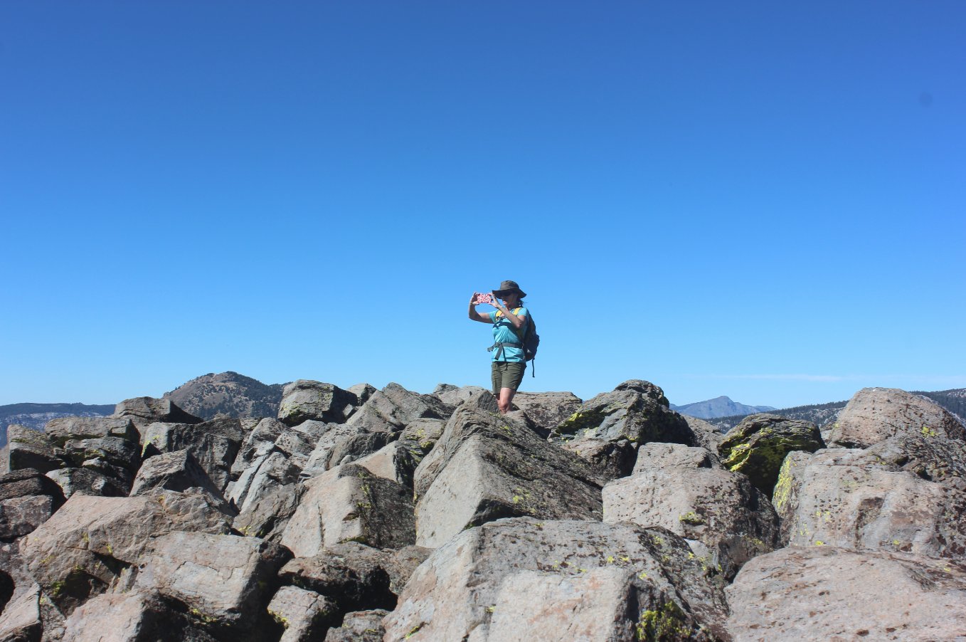 At the top