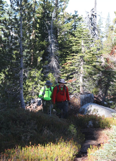 Hiking up the trail