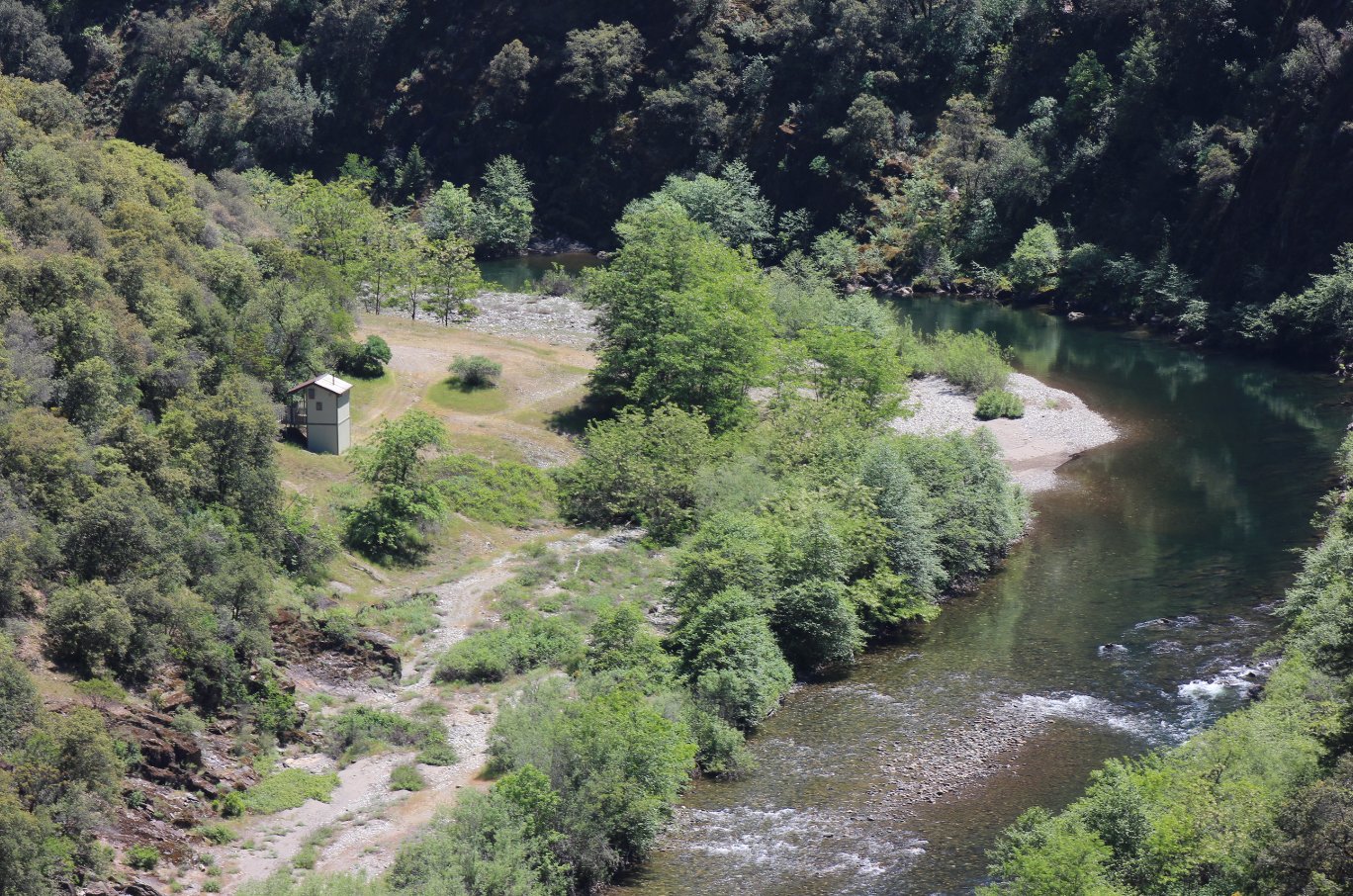 Looking down on lunch spot