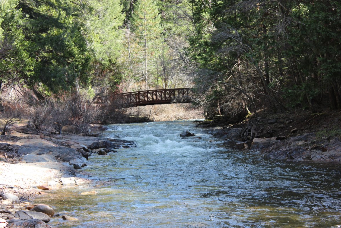 Down the river from the falls