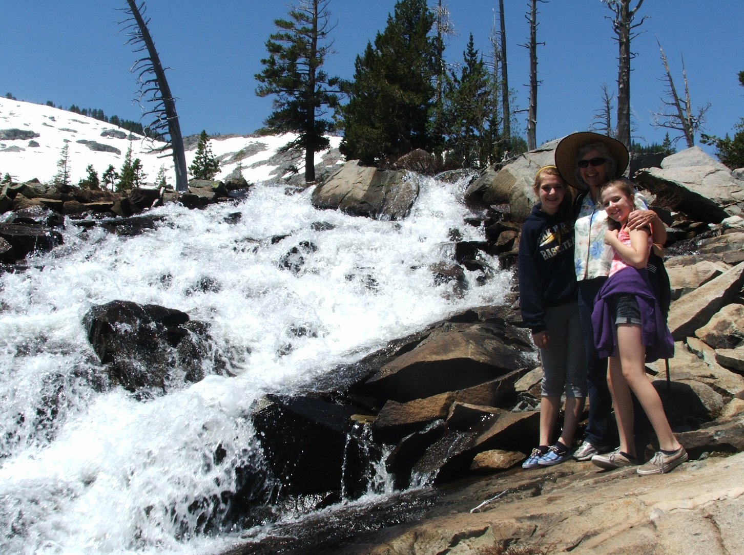 Rushing waterfall out of Tamarack Lake