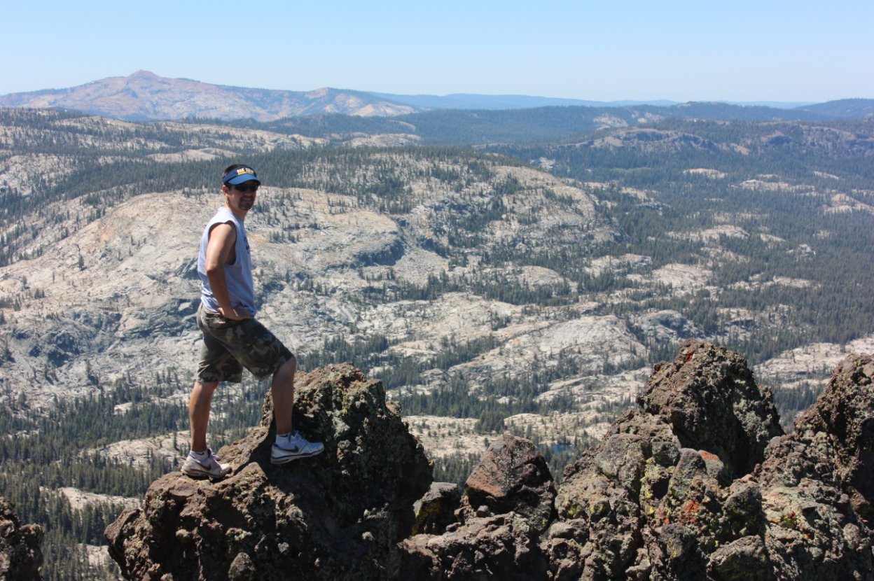 Steve on the summit rocks
