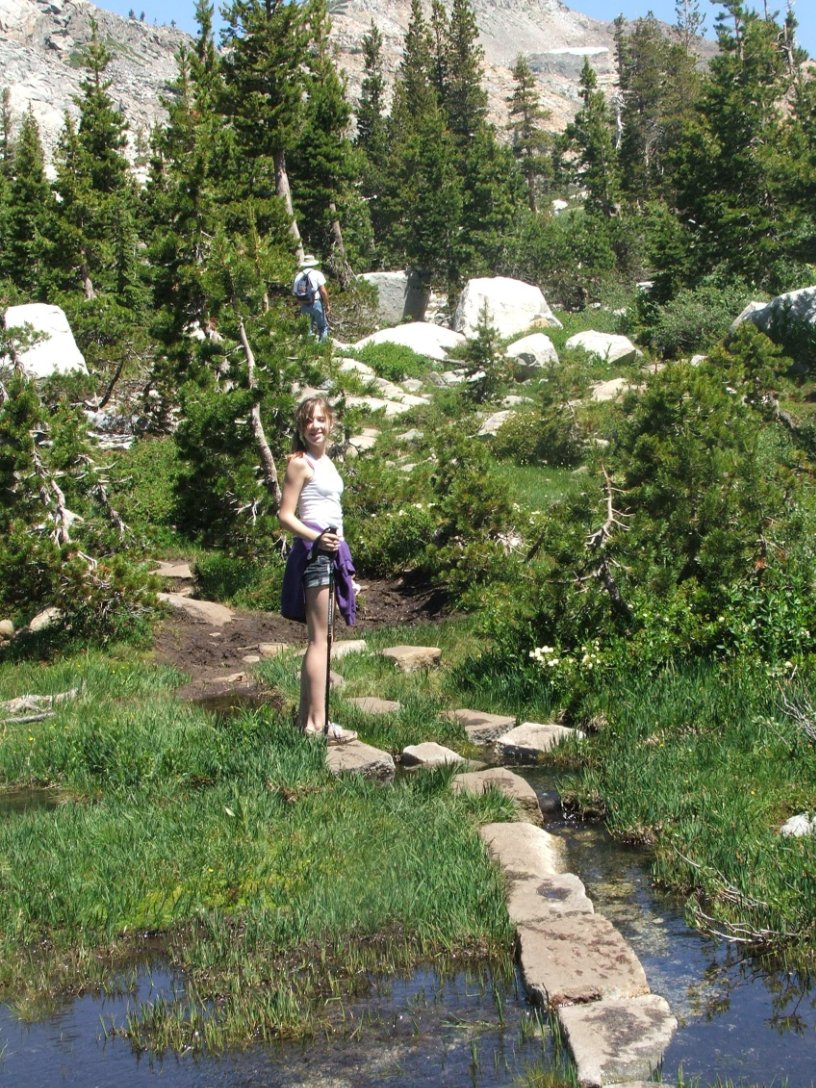 Skyelin crossing the river
