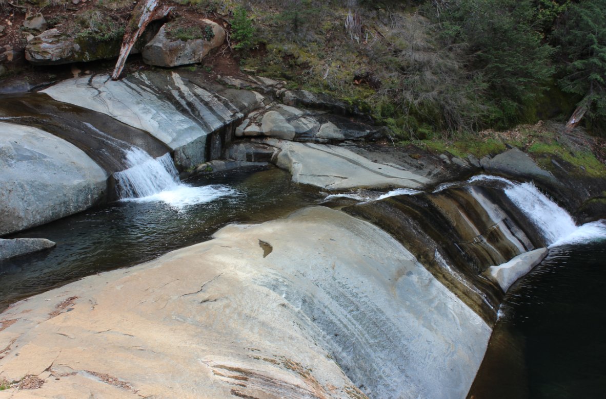 Moving down the falls