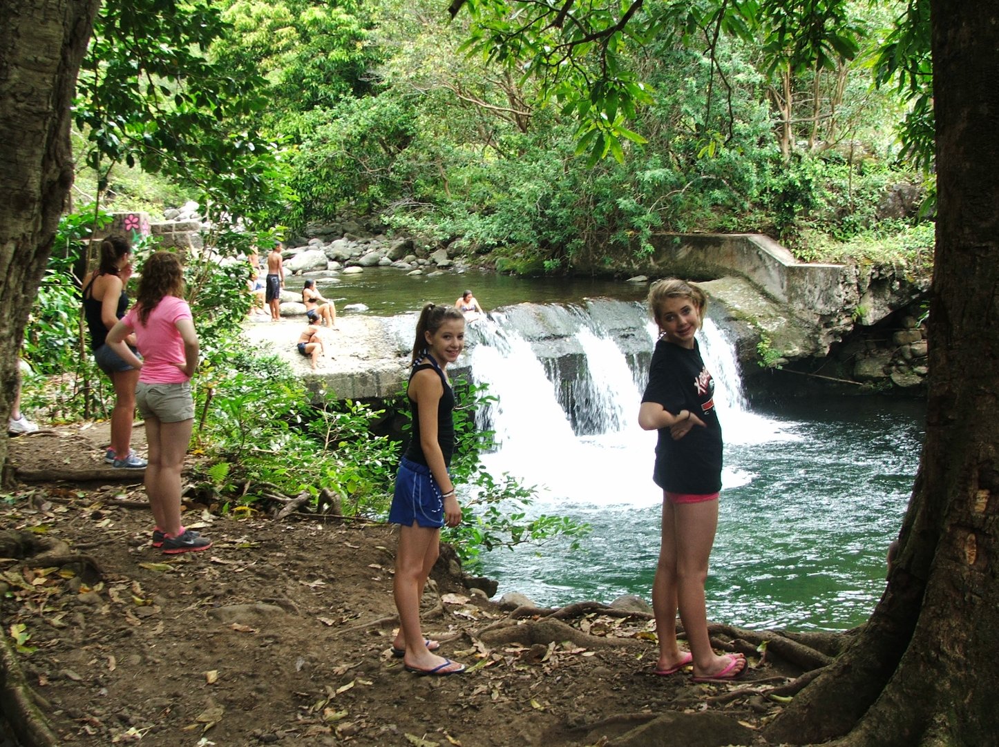 Sierra and Skye at the dam