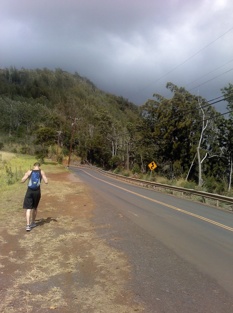 Tristan heading to the trailhead
